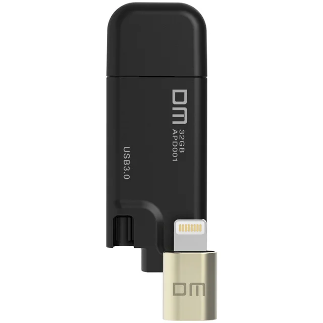 Флеш-накопитель DM APD001 USB3.0 32 Гб 64 ГБ для iPhone 8 7 Plus, металлическая флеш-карта Lightning, u-диск для MFi iOS13, карта памяти 128 ГБ