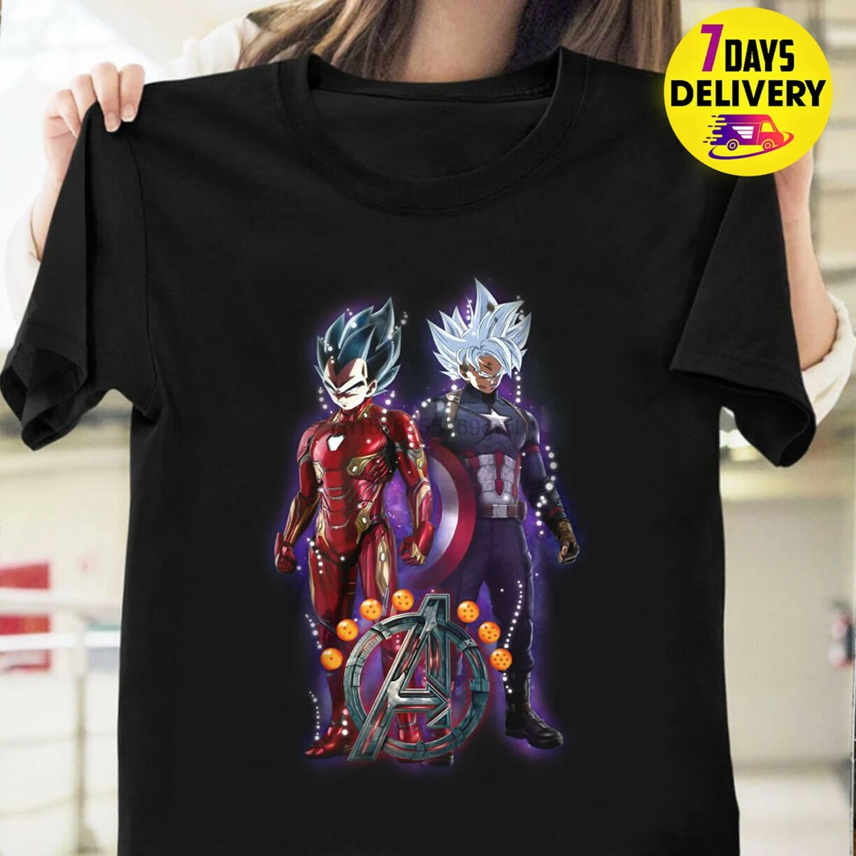 OFFICIAL SON GOKU VEGETA AVENGERS T Shirt Black Size S-3XL(1) |