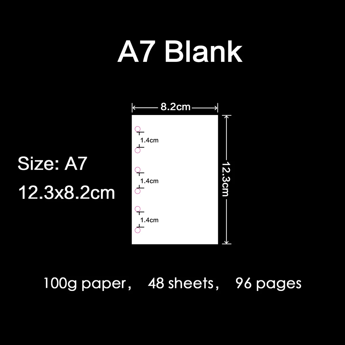 A7 Blank Высокое качество с кольцевым разъемным механизмом, блокнот планировщик спиральный сердечник дневник A6 вставка 100 г лист бумажные отверстия заправки свободный внутренний A7 6 A5 - Цвет: A7 Blank