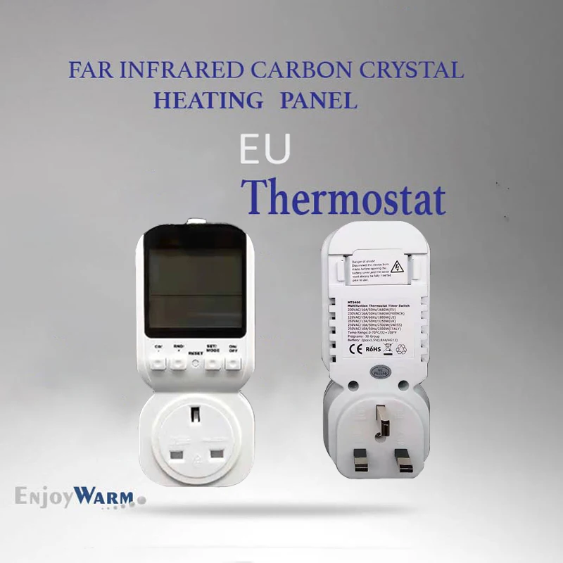 Temperature Controller Timer Socket Thermostat Infrared Panel Heater Parts With Timer Switch Sensor Probe Heating Cooling UK