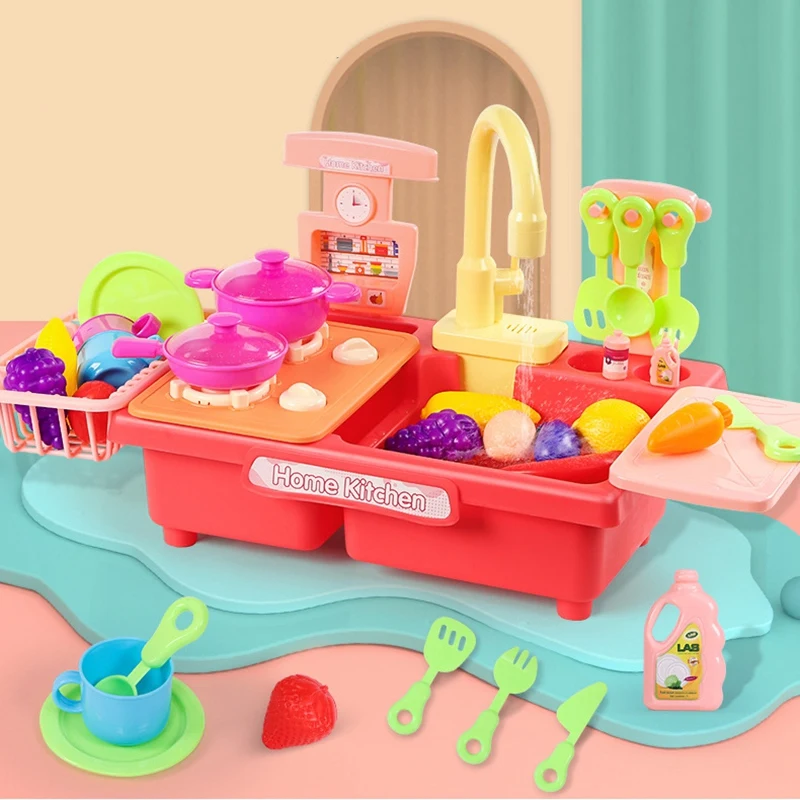 Игрушки для кухонной раковины ролевые игры игрушки мытья кухни посудомоечной