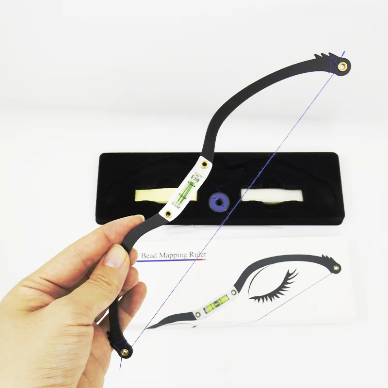 Microblading Permannet Makeup Bow and Arrow Line Ruler For String Pre Inked tattoo PMU Mapping Measuring Brow