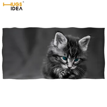 

Black Cat Blue Eyes Print Cotton Beach Towel Taco Cat Shower/Bath Towel Lovely Kitten Design Fiber Quick Dry Up Towel Blanket
