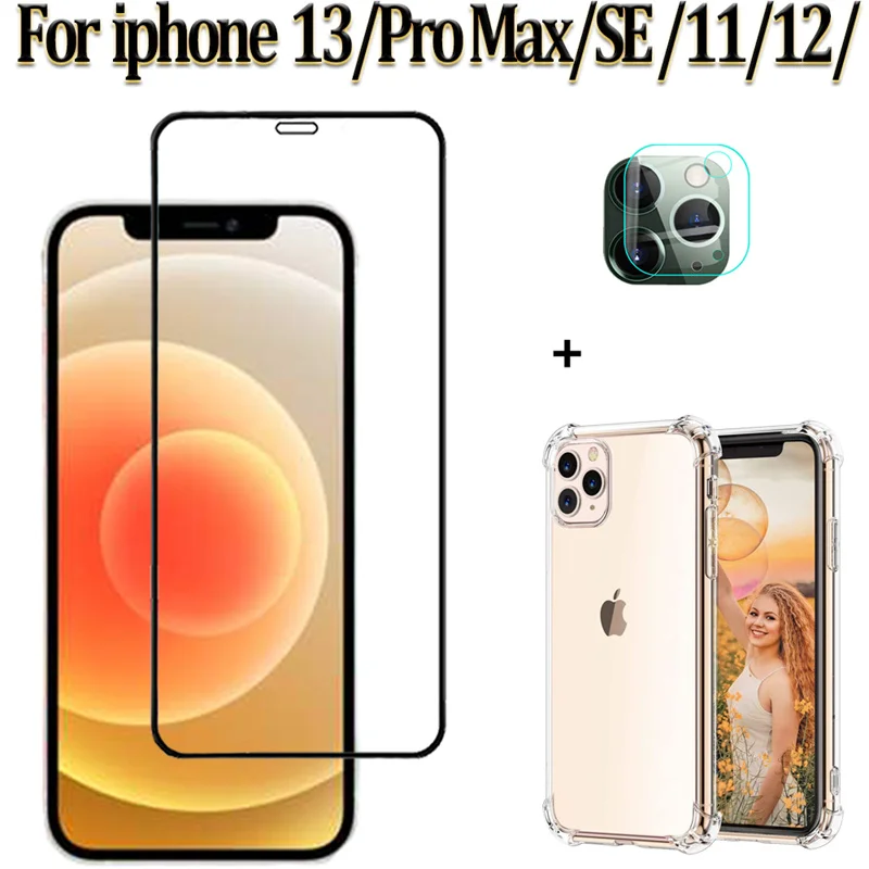 Защитное стекло для iphone 13 12 11 Pro Max Защитная пленка экрана i phone SE 13Pro 7 8 Plus Стекло +