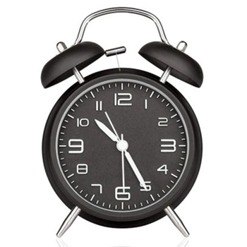 

Retro Number Double Bell Ringing Alarm Clock Household Digital Clock Home Desk Table Decor Fashion Round Clocks