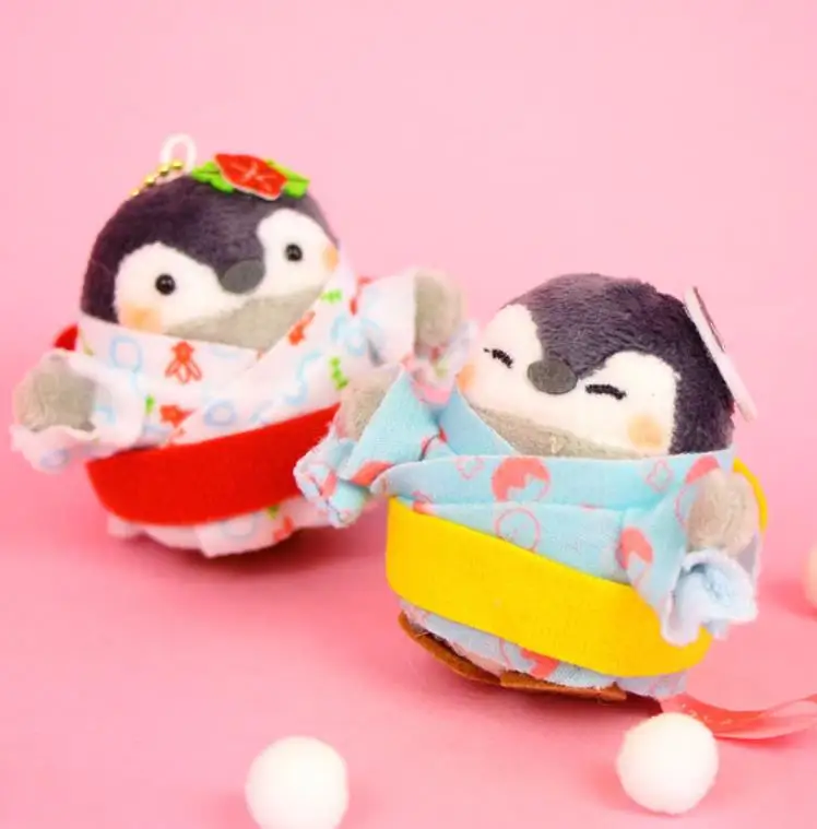 1 шт. креативный мультяшный халат кимоно плюшевые игрушки, Пингвин милые пары школьные сумки подвесные игрушки в виде животных с плюшевой набивкой игрушки подарок