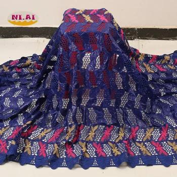 

NIAI bazin riche getzner fabric african lace fabric wedding brode embroidery nigerian lace fabrics for dress sewing XY3361B-8