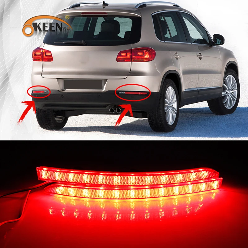 2 шт./компл. для volkswagen VW Tiguan 2009 2010 2011 2012 2013 2014 2015 Светодиодный отражатель заднего
