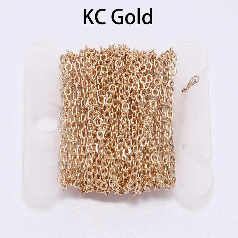 Gold and Bronze Plated Necklace Chain for Handmade Jewelry Crafting Supplies – 5m