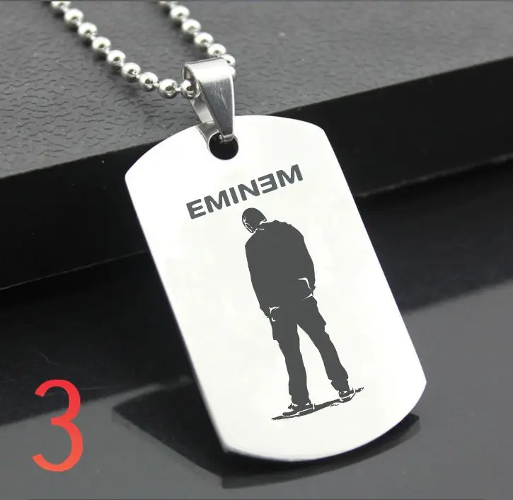 Eminem XH01 классический брелок из нержавеющей стали модные гравировальные бирки стальная подвеска-открытка для ожерелья - Цвет: Красный