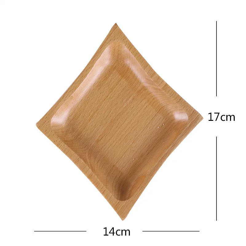 Фиолетовый Home Creative Wood Pan Plate Fruit Dishes Saucer Tea Tray Dessert Dinner Bread Wood Plate Tea tray cake plate - Цвет: Фиолетовый