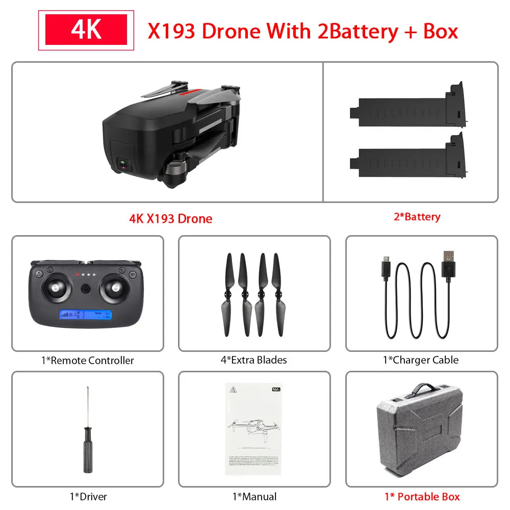 Black 2B Box X193 бесщеточный gps Дрон 5G Wifi FPV RC вертолет с 4K HD камерой управление жестами складной RC Квадрокоптер VS F11 SG906 Дрон - Цвет: Black 2B Box