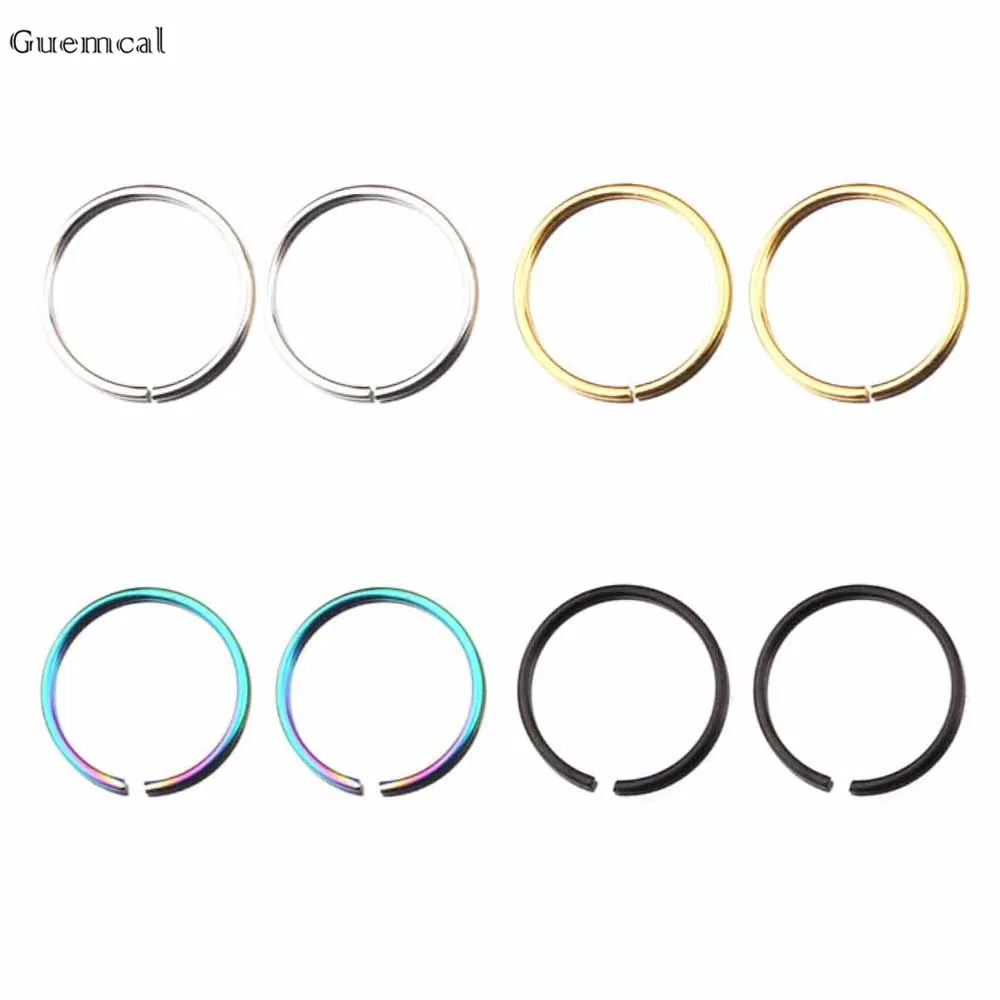 

Guemcal 2pcs New Product Creative Multifunctional Nasal Septum Lip Ring Earrings Piercing Jewelry