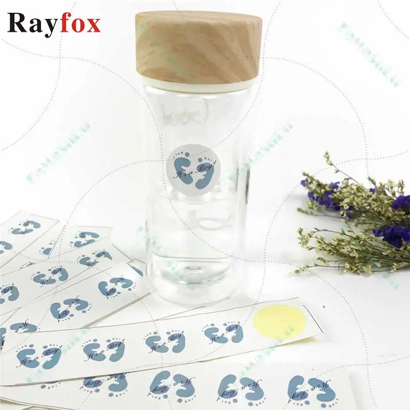 100 шт. Baby Shower 3x3 см для мальчиков и девочек узор клей Стикеры печать этикеток