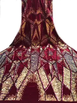 

Luxury African Lace Fabric High Quality French Organza Lace Fabric 2019 New Arrival Sequins Lace Fabrics For Wedding YYZ239083
