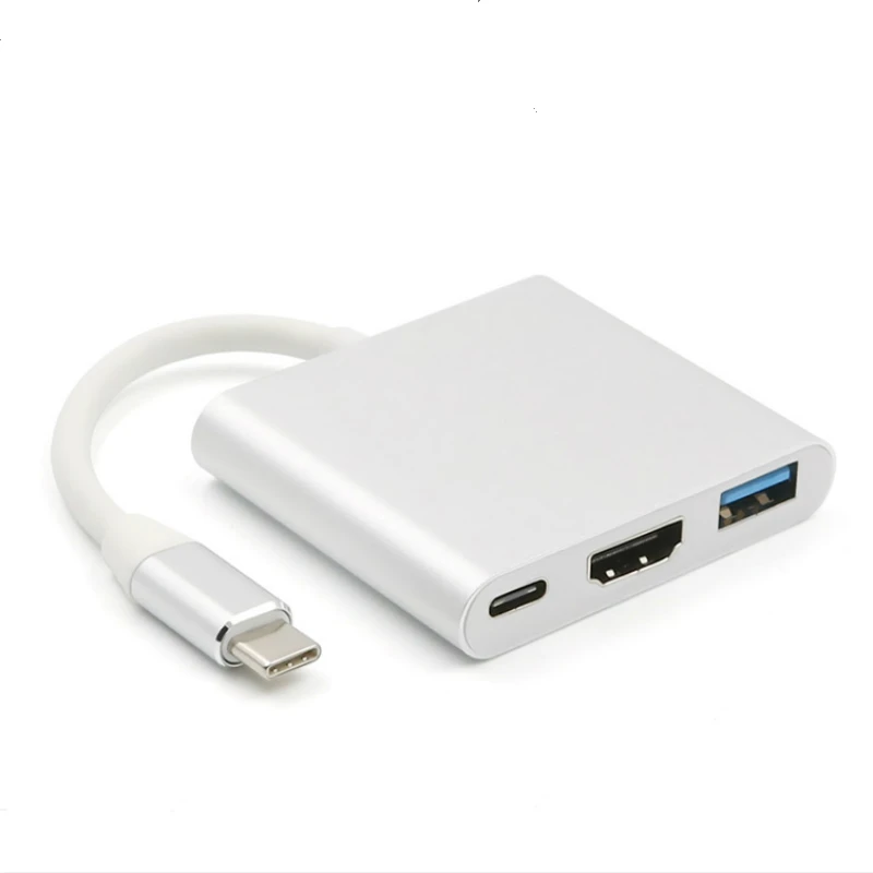 3 в 1 Thunderbolt USB Type C концентратор к HDMI адаптер док станция для концентратора с
