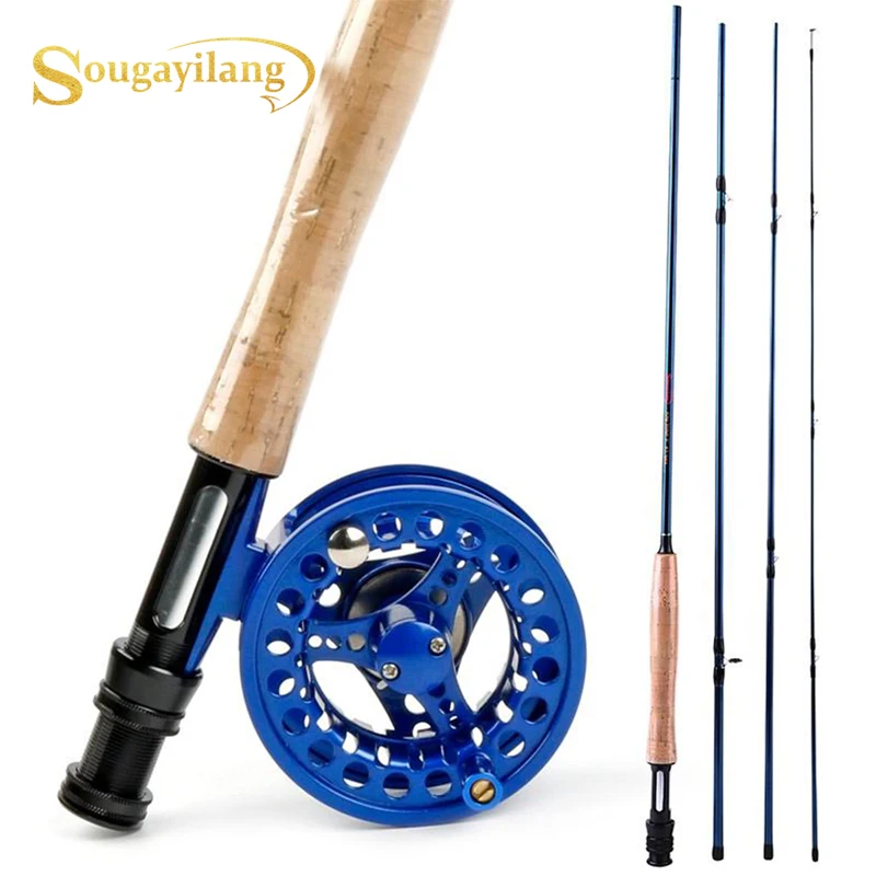

Sougayilang 2.7M/8.86ft Carbon Fiber Fly Fishing Rod 4 Section Portable Light Weight Ultra Fly Fishing Rod and Fly Reel Combo