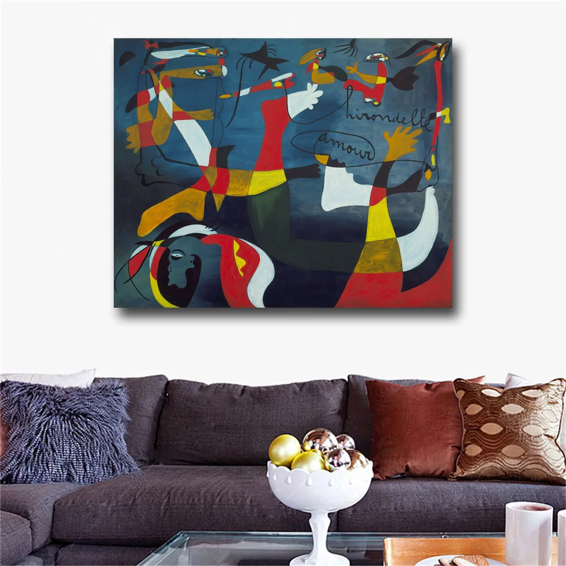 Joan Miro знаменитая абстрактная картина маслом украшение дома большая HD холст