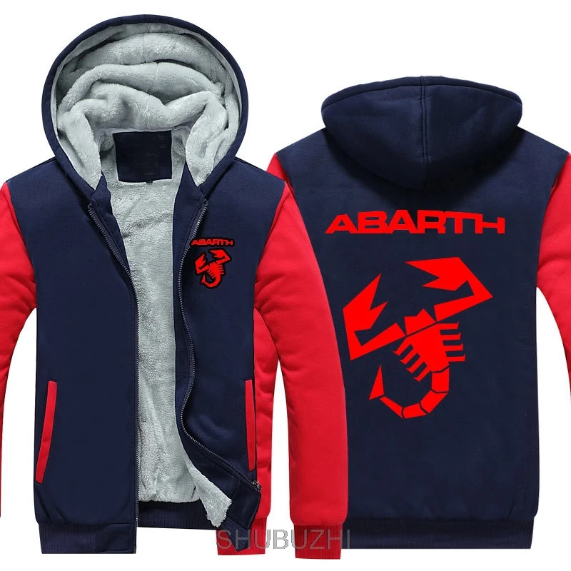 Зимние мужские толстовки утепленная куртка Abarth Толстовка стиль Модные повседневные пальто мужские Рождественские толстовки евро размер - Цвет: same as picture