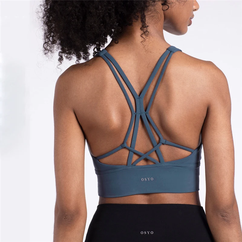 

Sexy Strappy Sports Bra Women Support Push Up With Pad Seamless Crop Top Women Fitness Gym Workout Yoga Sports Wear Active Tank