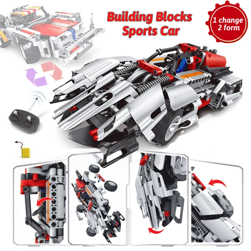 

Technic RC Car 2 Forms Building Block Roadster Creator City Vehicle Electric 2.4G Car Classic Truck Sports Car Toy