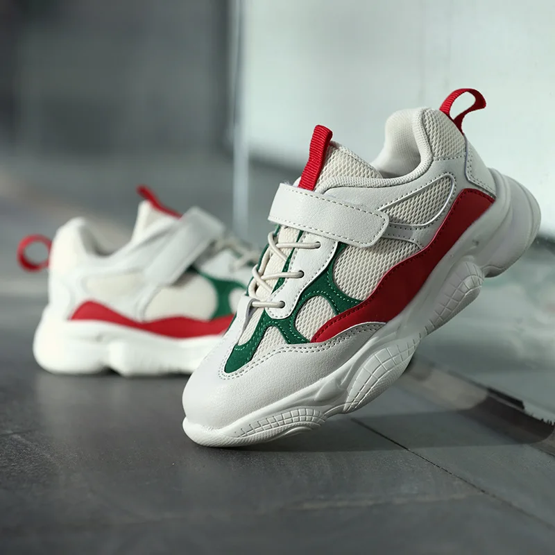 

2019 Autumn Versitile Fashion Breathable Mesh Sports Casual Big Boy Velcro Men And Women Children Young STUDENT'S CHILDREN'S Sho