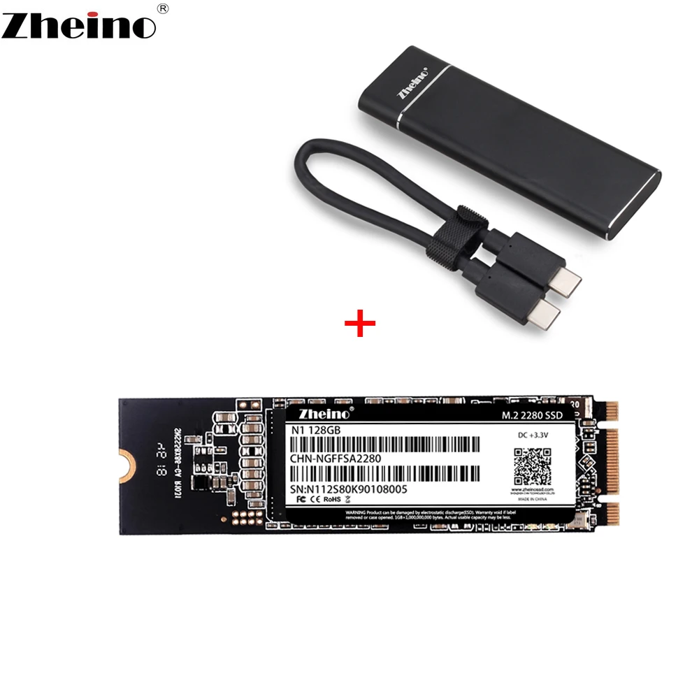 Zheino Type C to M.2 SATA SSD 128 ГБ 256 500 512 ТБ 2280 мм Портативный Внешний твердотельный