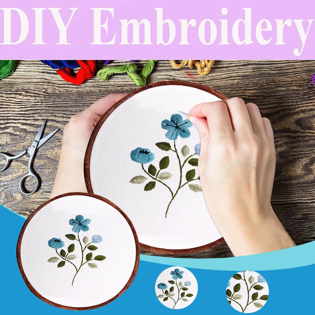 Exquisite DIY Handmade Embroidery Accessories Set 30*30cm Flower Pattern Special Handicrafts Home Decor Supplies Birthday Gifts | Дом и сад