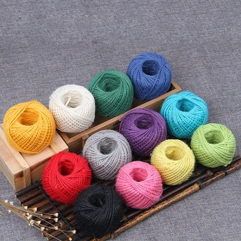 

Colorful Jute Twine Hemp Rope 50m String Packing Wrapping Ribbon Arts Crafts DIY Gift Box String Cord Tags Wedding Decoration