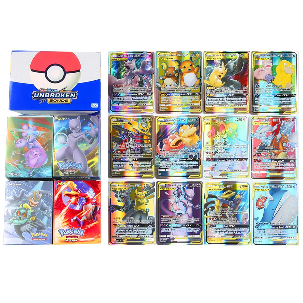 200 шт. серии карты покемонов GX MEGA TAG команда EX TAKARA TOMY карточная игра Боевая карта с