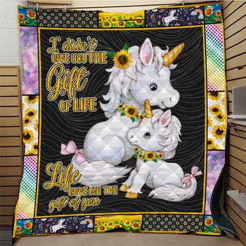 

SOFTBATFY Unicorn Quilt For Bed Soft Warm Blanket Cotton Quilt Dropshipping