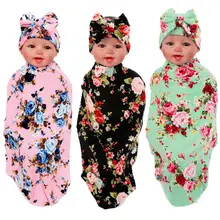Детские спальные мешки для новорожденных мальчиков пеленка для сна муслиновая шапочка с цветочным принтом и бантом на осень и весну для девочек и мальчиков