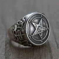EYHIMD Occult Stainless Steel Sigil of Baphomet Ring 1