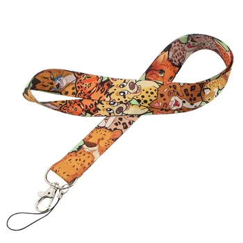 

20pcs/lot Mobile Phone Hang Rope Cartoon Animal Lanyard Leopard Key Strap Employee's Card Neck Strap Office Supplies AT2213