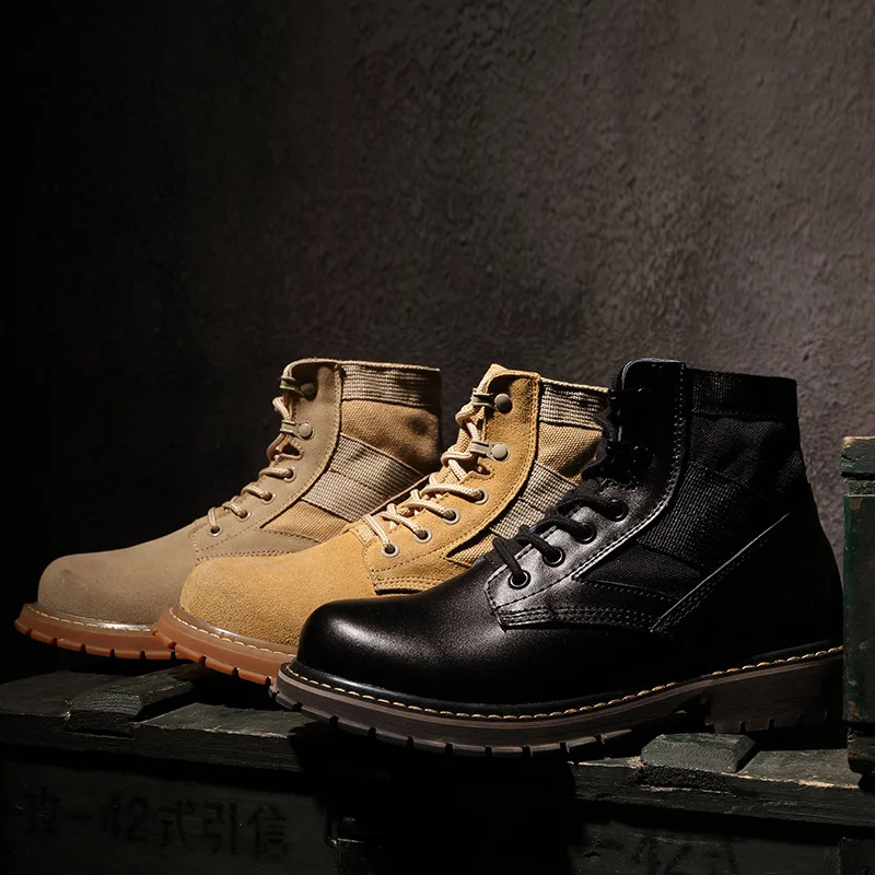 

Spring Autumn Winter MEN'S SHOES WOMEN'S Shoes Martin Boots Wolf Warriors Desert Boots Hight-top Lace-up-Style Leather Outdoor W