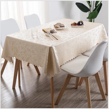 

European Simple Waterproof PVC Tablecloth For Restaurant Decor Anti-scald Oil Table Cloth Exquisite Embossed Coffee Table Cover