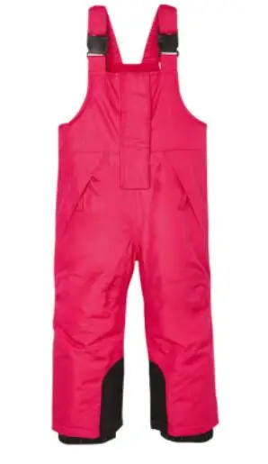 Новинка на открытом воздухе, размеры 2 T, 3T, 4 T, для мальчиков и девочек лыжные штаны для детей на подтяжках для девочек, хлопковые штаны, Водонепроницаемый ветрозащитные утепленные брюки - Цвет: Красный