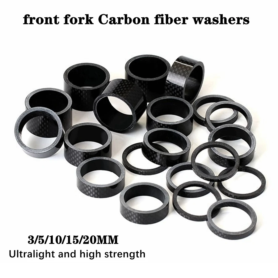 Bicycle Spacer 5PCS MTB Road Bike Carbon Fiber Headset Fork Spacers Handlebar stem Washer Ring Front Fork Accessories