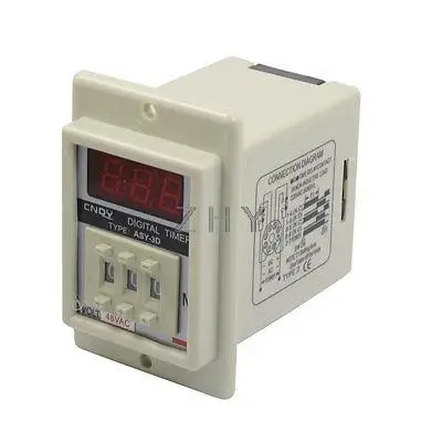 

White AC 48V Power on Delay Timer Time Relay 0.1-99.9 Minute 8 Pins ASY-3D