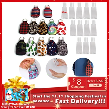 

2PCS Portable Travel Hand Sanitizer Gel Holder With Keychain Refillable Convenient Soap Liquid Bottle For Children