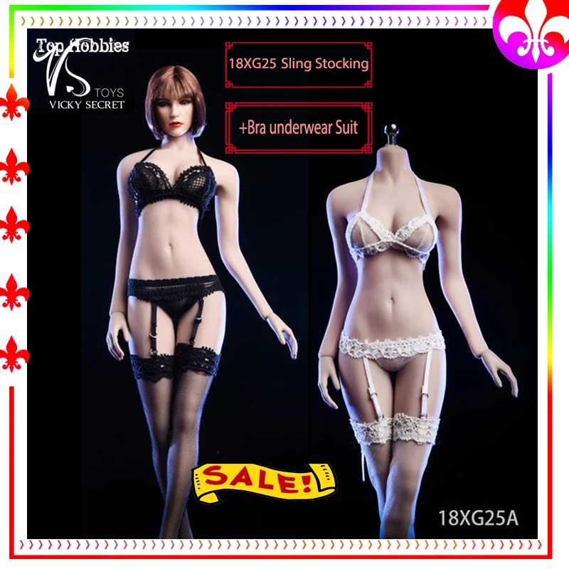 

VSTOYS 18XG25 1/6 Female Figure Lace Sling Stocking Suspenders Underwear Set Of Clothes Sexy Lingerie For 12 Inch Hot Toys Body