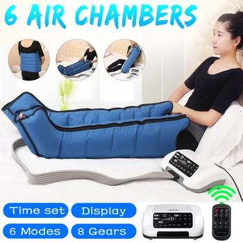

Upgrade Smart 6 Air Chambers Leg Compression Massager Vibration Infrared Therapy Arm Waist Pneumatic Air Wraps Relax Pain Relief