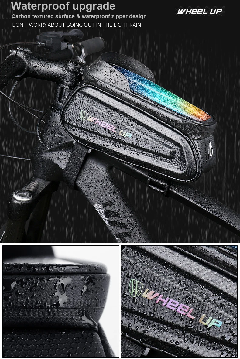 iphone 7 waterproof case WHEEL UP Rainproof Bicycle Bag Frame Front Top Tube Cycling Bag Reflective 7.0in Phone Case Touchscreen Bag MTB Bike Accessories iphone 7 plus case