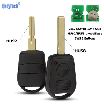 

OkeyTech EWS 3 Buttons Remote Car Key 315/433mhz ID44 Chip For BMW E31 E32 E34 E36 E38 E39 E46 Z3 1 3 5 6 7 Series Uncut Blade