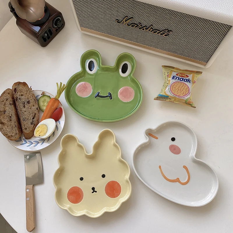 Bandeja de almacenamiento con forma de animal de dibujos animados para niños, plato para desayuno, ensalada de frutas|Fuentes y platos| - AliExpress - Platos increíbles para tu mesa