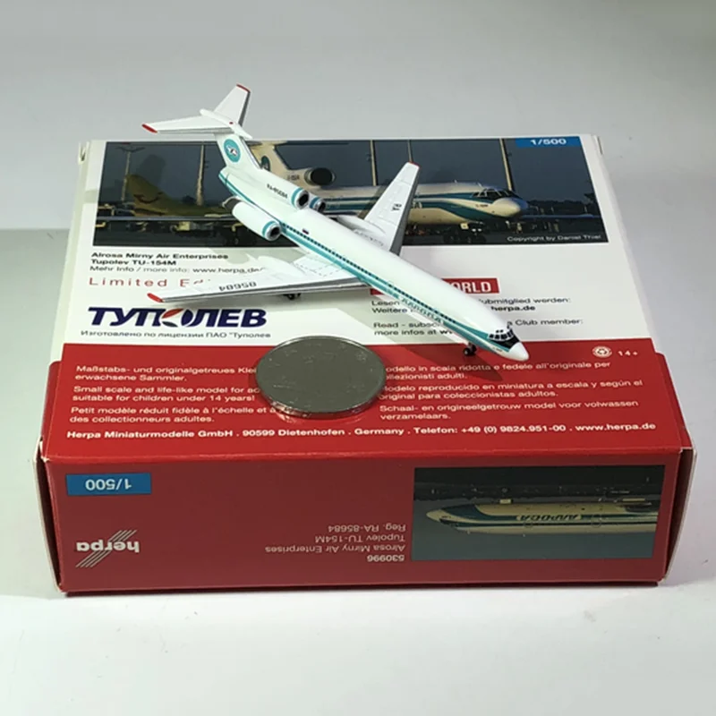 1/500 масштаб Россия Украина Tu-154M АЛРОСА авиакомпания литье модель металлического самолета выставочный зал