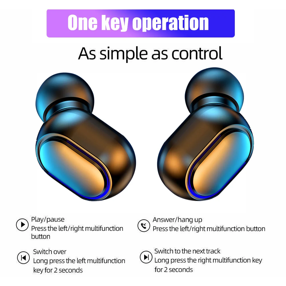 A7S Wireless Earphones BT 5 0 Headphones TWS Stereo Earphones Button Control LED Power Display HiFi Stereo Sound Long Playtime