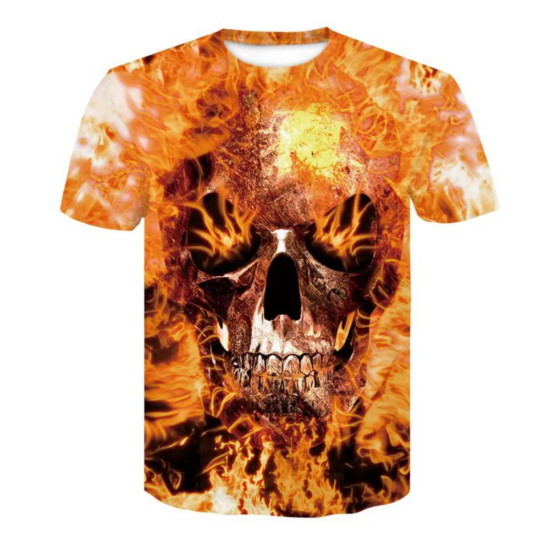 

Colorful 3D Print Skulls O-Neck T-Shirt Multi-style Summer Men's Scenery T-Shirt Casual Short Sleeve Tops Funny Tee S-4XL