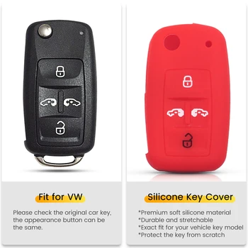 Cover chiave telecomando per VW volkswagen Multivan T5 Sharan Caravelle - KEYYOU custodia portachiavi in Silicone per VW volkswagen Multivan T5 Sharan Caravelle 4 pulsanti copertura