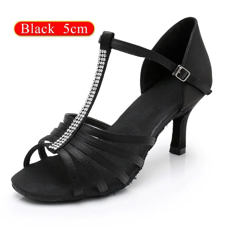 Black 5cm DIPLIP/Новинка; женская обувь для танцев; обувь для танго, бальных танцев, латинских танцев, сальсы, танцев для женщин; Лидер продаж; Танцевальная обувь с мягкой подошвой - Color: Black 5cm